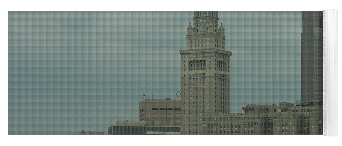 Cleveland Yoga Mat featuring the photograph Cleveland Ohio Skyscrapers by Valerie Collins