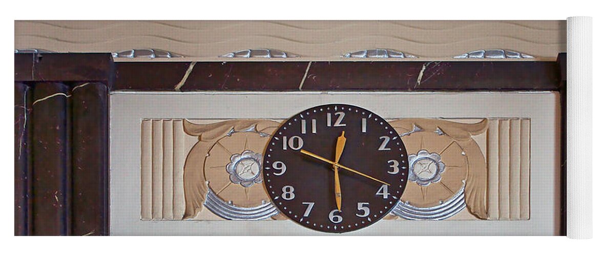 Clock Yoga Mat featuring the photograph Clock - Art Deco - Interior Design by Nikolyn McDonald
