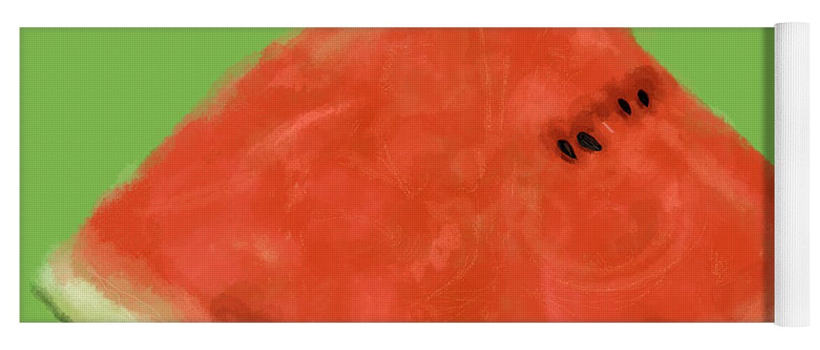 Close-up Yoga Mat featuring the photograph Close Up Slice Of Watermelon by Ikon Ikon Images