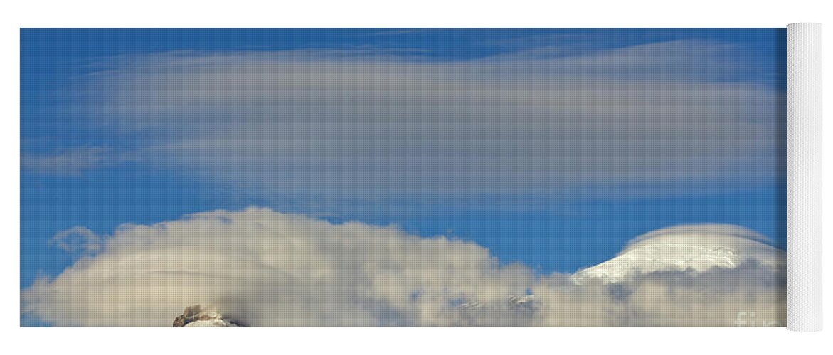 00559211 Yoga Mat featuring the photograph Clouds Over Mount Rainer by Yva Momatiuk John Eastcott