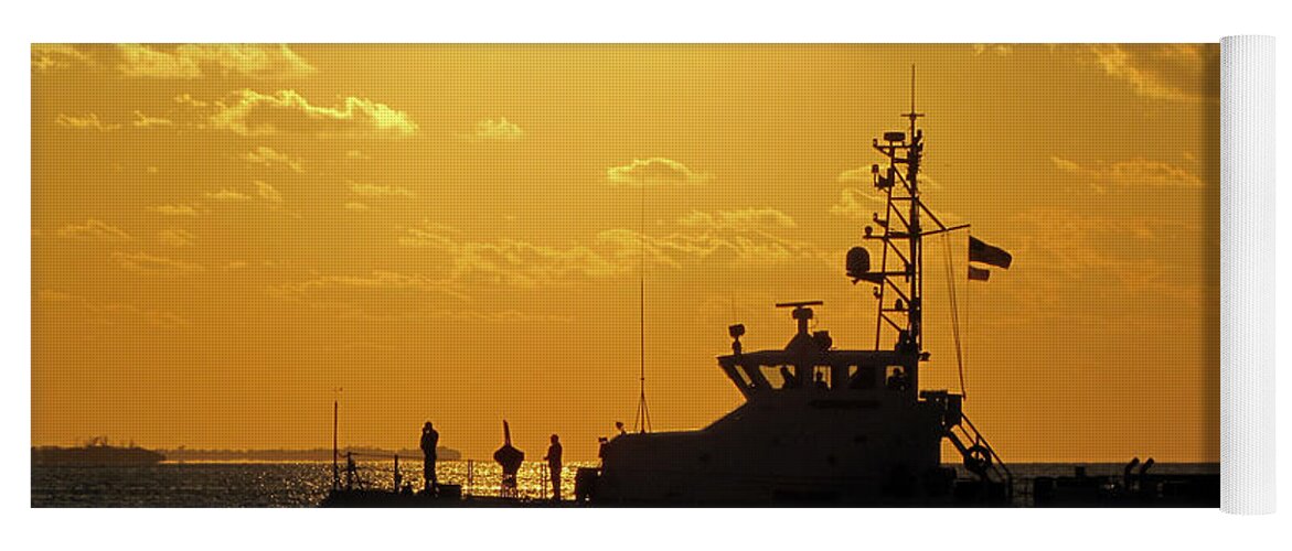 Sky Yoga Mat featuring the photograph Coast Guard in Paradise - Key West by Bob Slitzan