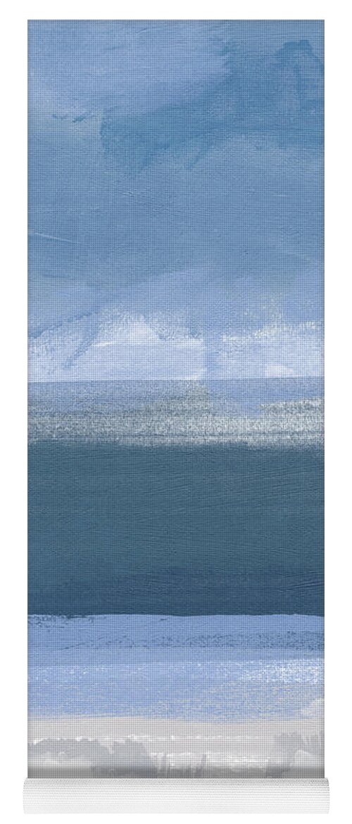 Coastal Yoga Mat featuring the painting Coastal- abstract landscape painting by Linda Woods