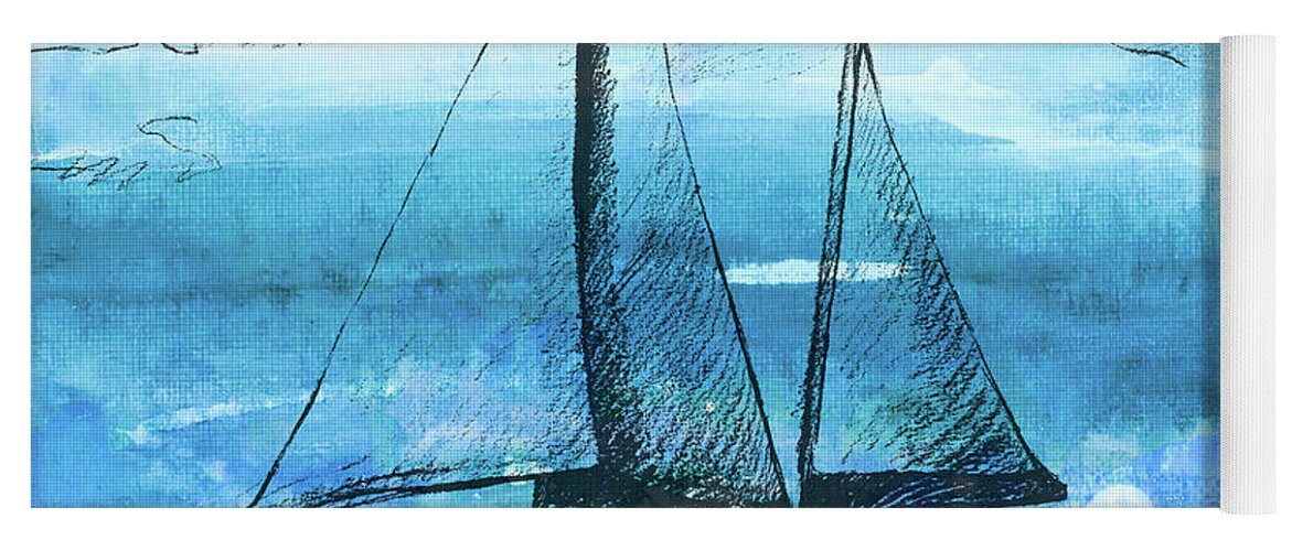 Coastal Yoga Mat featuring the painting Coastal Boats In Watercolor II by Lanie Loreth