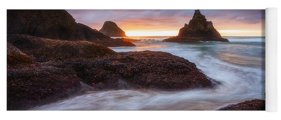 Cannon Beach Sunset Yoga Mat by Darren White - Darren White