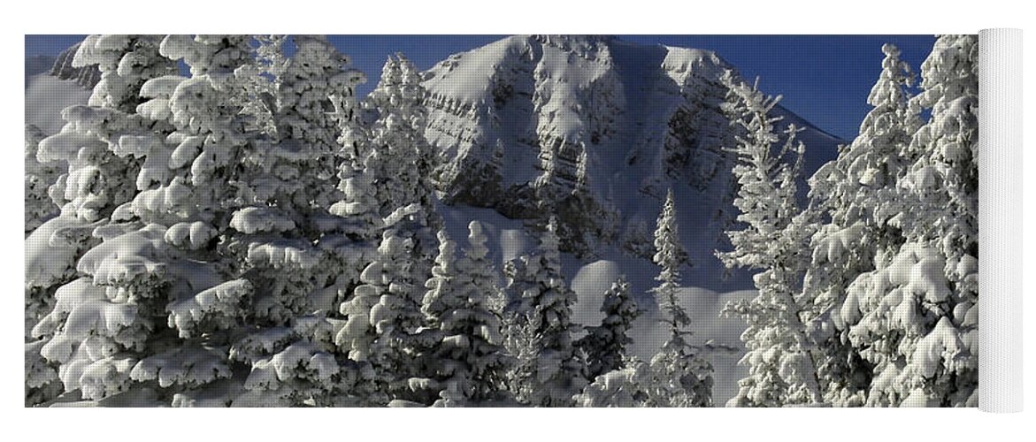 Cody Peak Yoga Mat featuring the photograph Cody Peak After a Snow by Raymond Salani III
