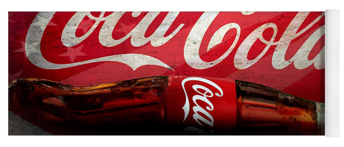 Coke Ads Life Yoga Mat featuring the mixed media Coke Ads Life by Jon Neidert