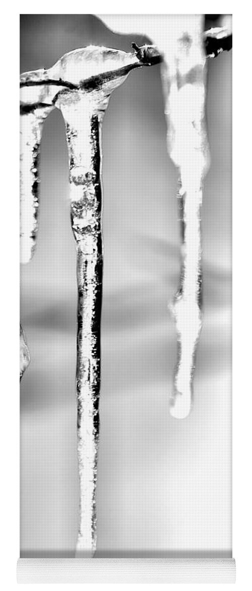 Icicles Yoga Mat featuring the photograph Cold Glistening Icicles by Larry Jost