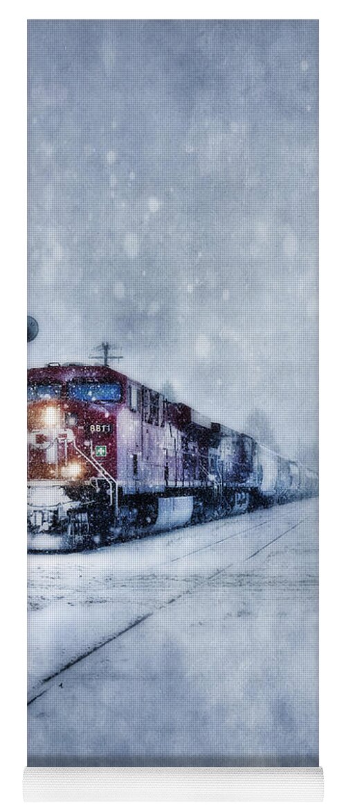 Train Yoga Mat featuring the photograph Cold Nights On The Midnight Train Color by Theresa Tahara