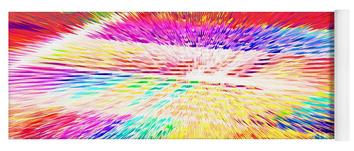 Waves Yoga Mat featuring the digital art Colorburst Landscape by Alys Caviness-Gober