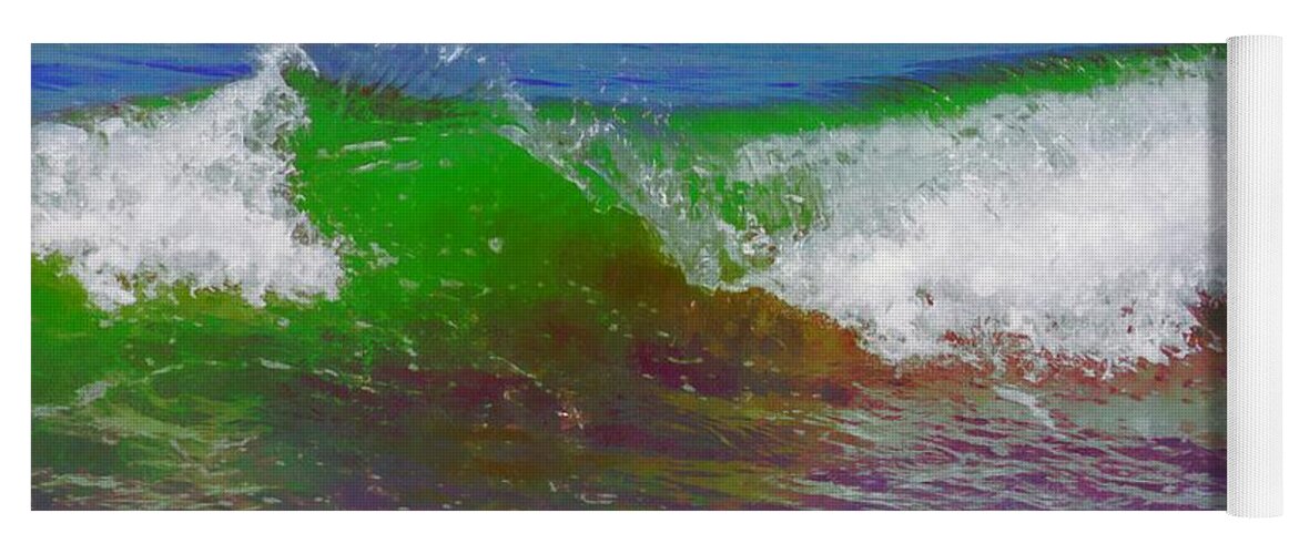 Beaches Yoga Mat featuring the digital art Colorful Wave by Ernest Echols