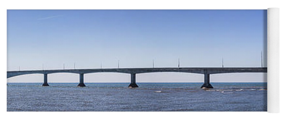 Bridge Yoga Mat featuring the photograph Confederation Bridge panorama 3 by Elena Elisseeva