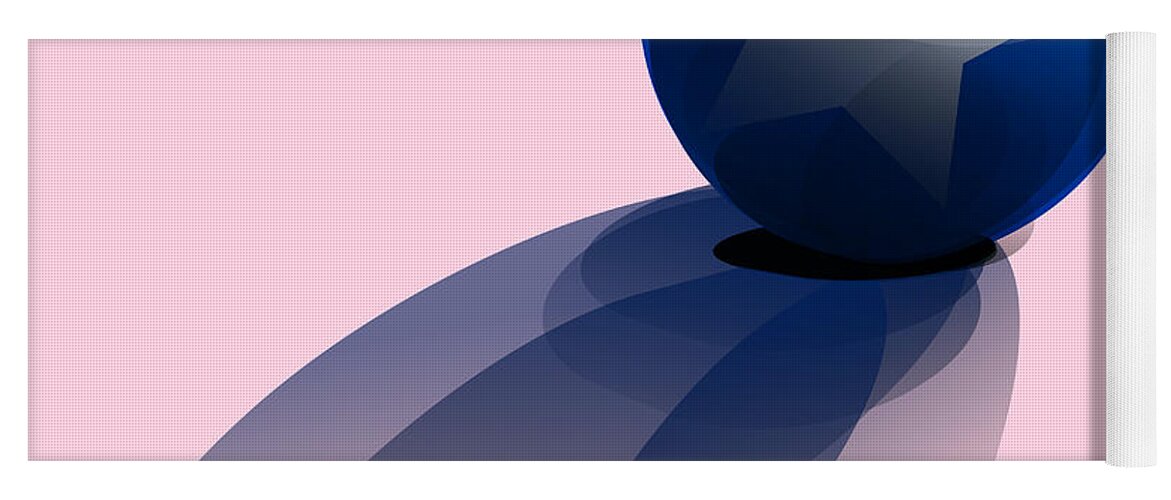 Pink Yoga Mat featuring the digital art Blue Ball decorated with Star by Vintage Collectables
