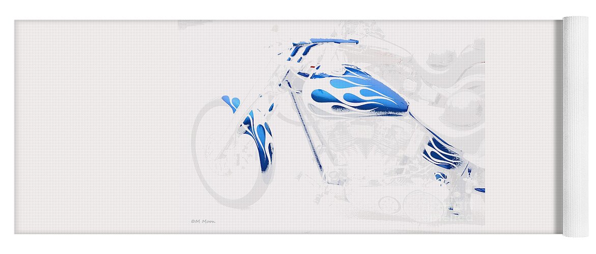 Blue Yoga Mat featuring the photograph Cool Motorcycle by Tap On Photo