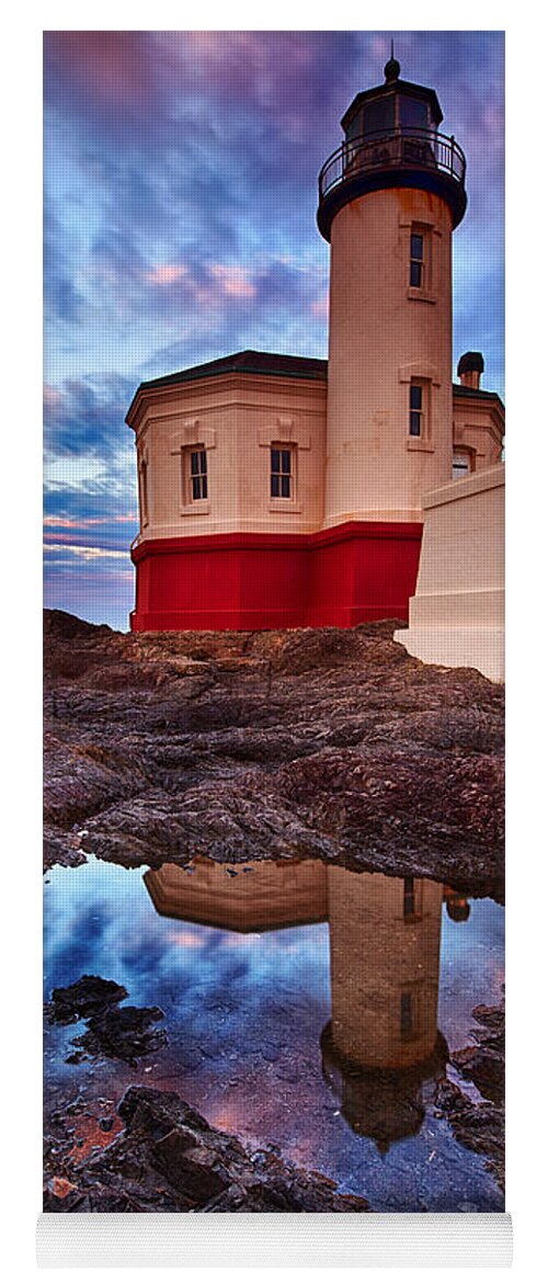 Lighthouse Yoga Mat featuring the photograph Coquille Rising by Darren White
