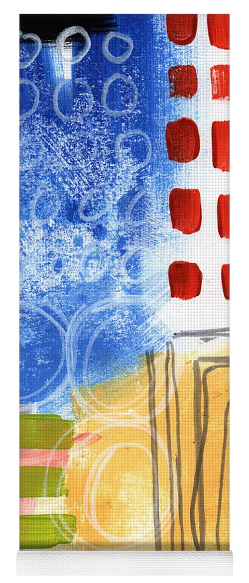 Abstract Art Yoga Mat featuring the painting Corridor- Colorful Contemporary Abstract Painting by Linda Woods