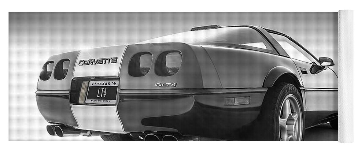 Chevrolet Yoga Mat featuring the digital art Corvette C4 by Douglas Pittman