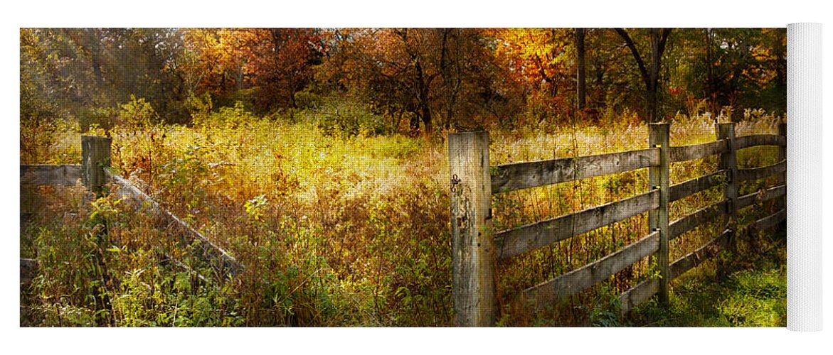 Season Yoga Mat featuring the photograph Country - Autumn years by Mike Savad