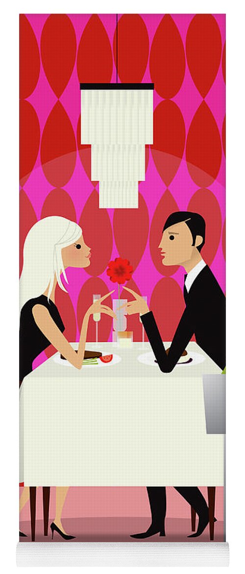 20-25 Yoga Mat featuring the photograph Couple Enjoying Romantic Dinner by Ikon Ikon Images