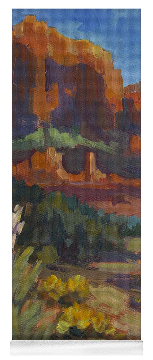 Courthouse Yoga Mat featuring the painting Courthouse Rock Sedona by Diane McClary