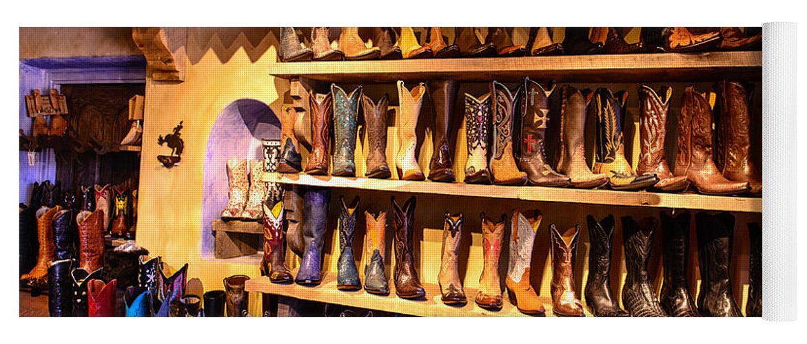 Boots Yoga Mat featuring the photograph Cowboy boots by John Johnson