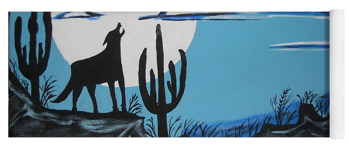 Scenery Yoga Mat featuring the painting Coyote by Jeffrey Koss