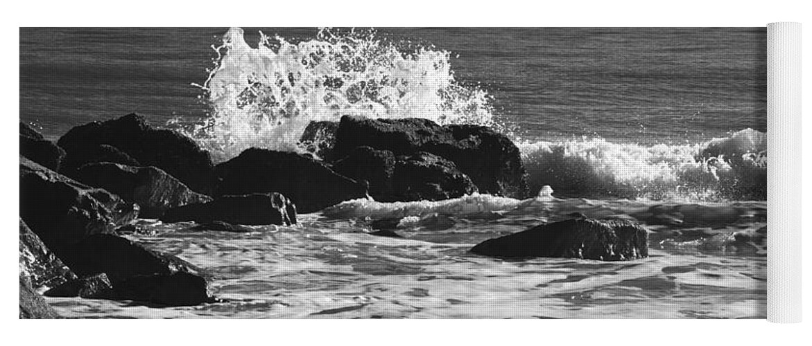 Cape May Yoga Mat featuring the photograph Crashing Waves by Jennifer Ancker