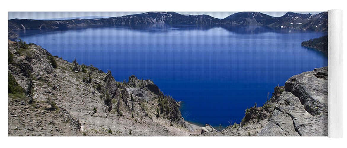 Volcano Yoga Mat featuring the photograph Crater lake by David Millenheft