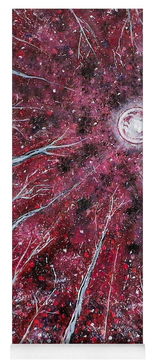 Scarlet Yoga Mat featuring the painting Crimson Winter by Joel Tesch