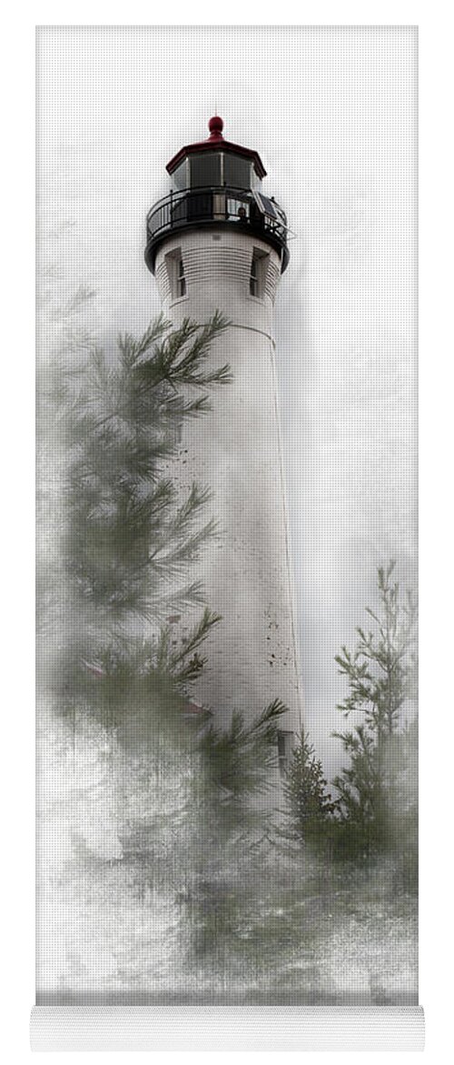 Evie Yoga Mat featuring the photograph Crisp Point Lighthouse Michigan by Evie Carrier