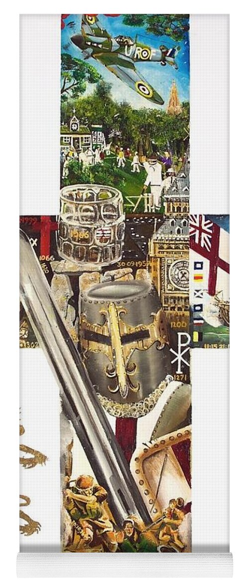 Cross Of St. George Yoga Mat featuring the painting Cross of St George by John Palliser