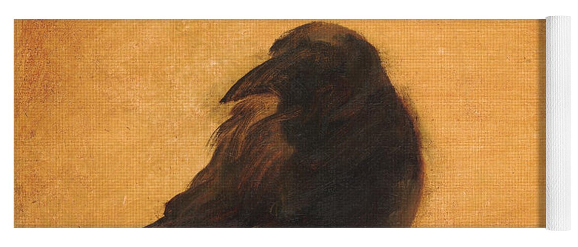 Crow Yoga Mat featuring the painting Crow 9 by David Ladmore