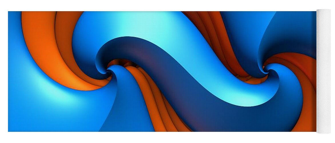 Blue Yoga Mat featuring the digital art Curves by Lyle Hatch
