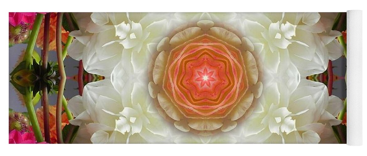 Mandalas Yoga Mat featuring the digital art Dahlia Portal Mandala by Diane Lynn Hix