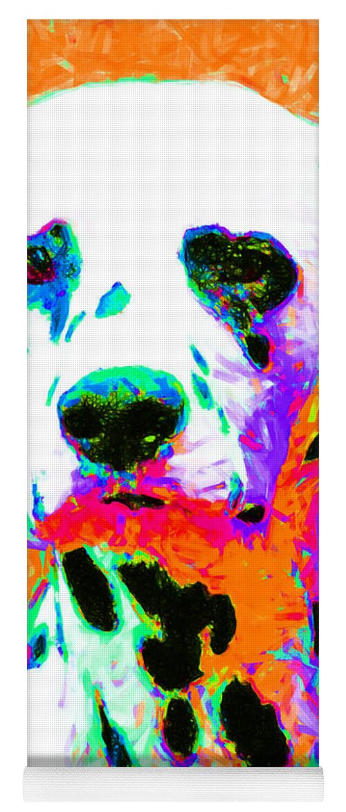Animal Yoga Mat featuring the photograph Dalmation Dog 20130125v2 by Wingsdomain Art and Photography