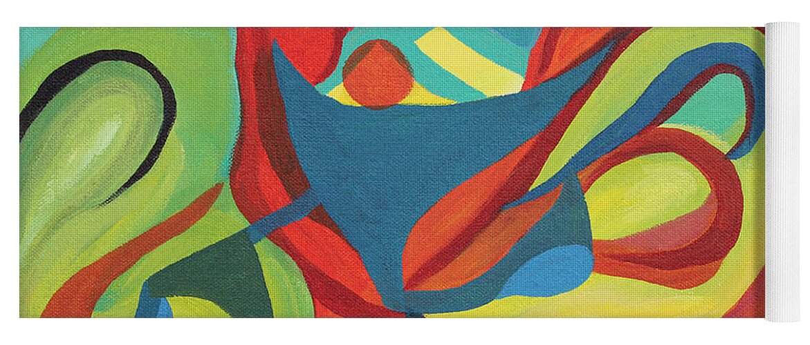 Abstract Yoga Mat featuring the painting Dancing Child by Annette M Stevenson