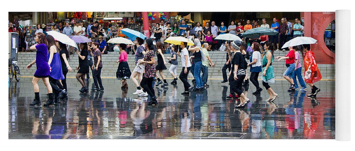 Travel Yoga Mat featuring the photograph Dancing In The Rain by Christie Kowalski