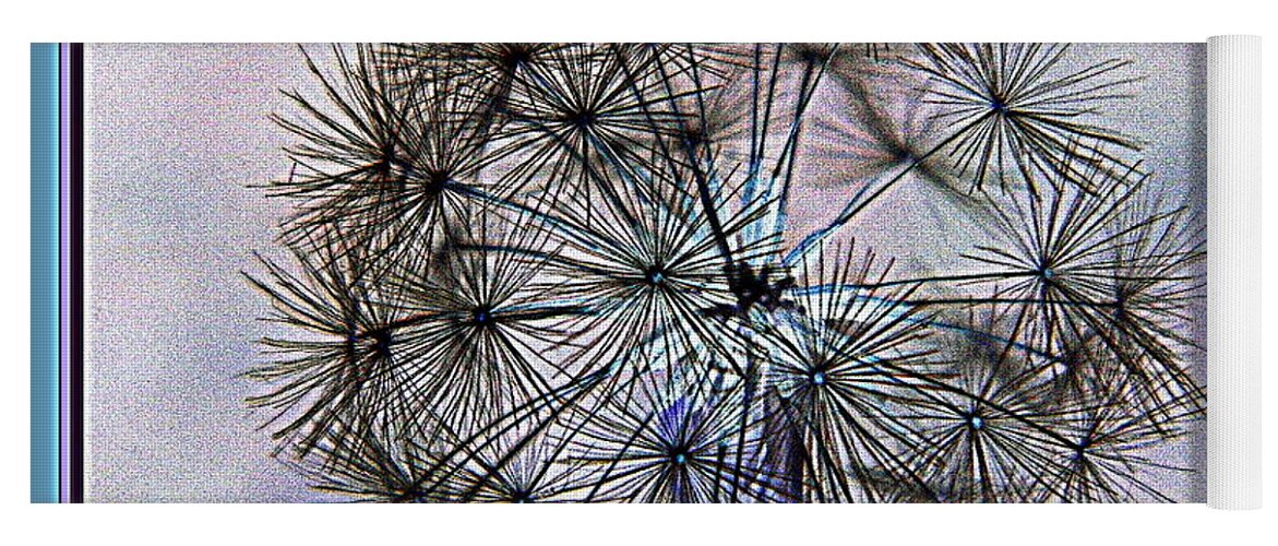 Dandelion Yoga Mat featuring the photograph Dandelion Blue and Purple by Kathy Barney