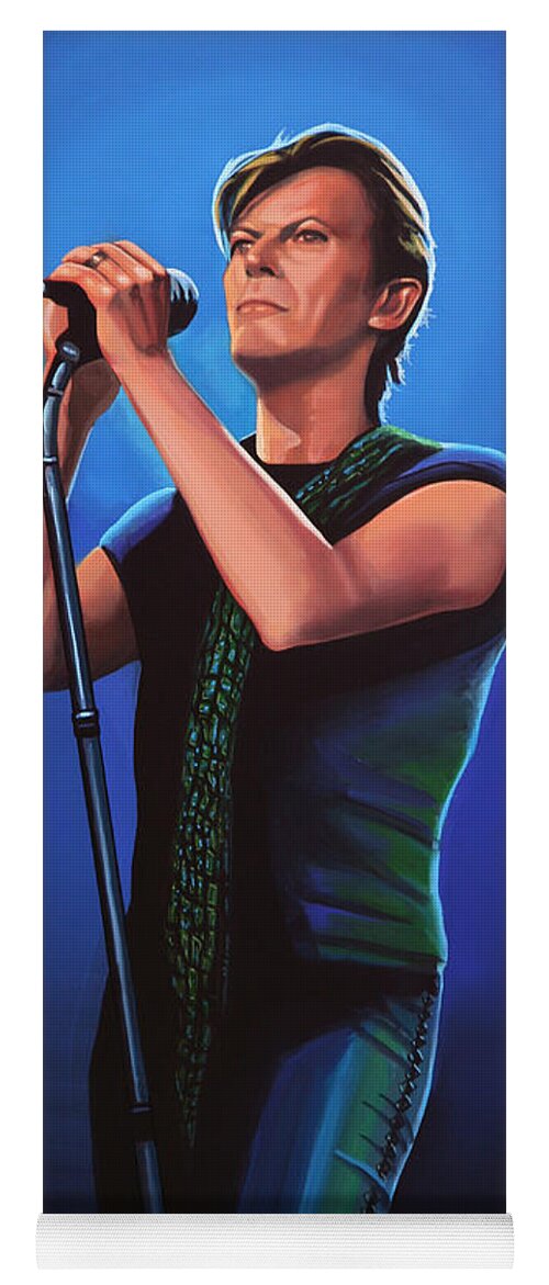 David Bowie Yoga Mat featuring the painting David Bowie 2 Painting by Paul Meijering