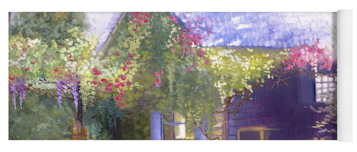 Daylesford Cottage Yoga Mat featuring the painting Daylesford Cottage by Melissa Herrin
