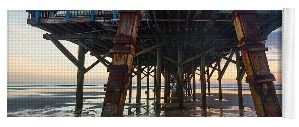 Atlantic Ocean Yoga Mat featuring the photograph Daytona Beach Shores Pier by Stefan Mazzola