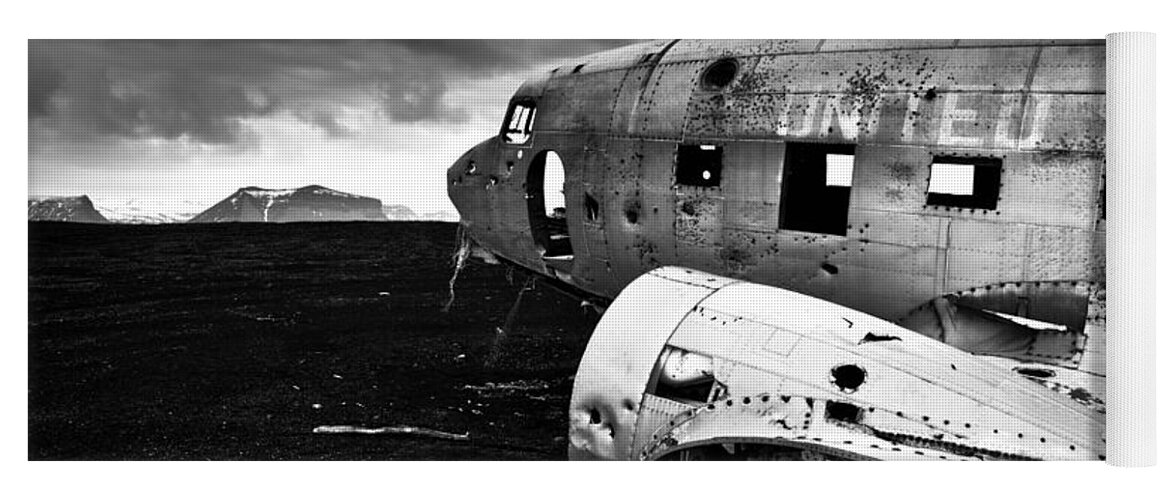 Art Yoga Mat featuring the photograph DC-3 iceland by Gunnar Orn Arnason