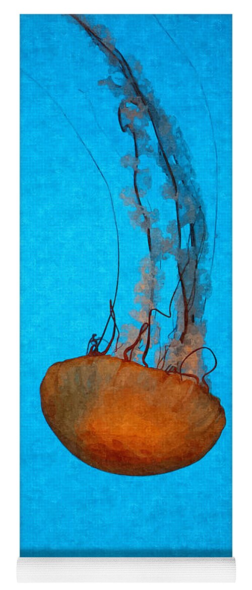 Jellyfish Yoga Mat featuring the digital art Deep Blue by Shari Nees
