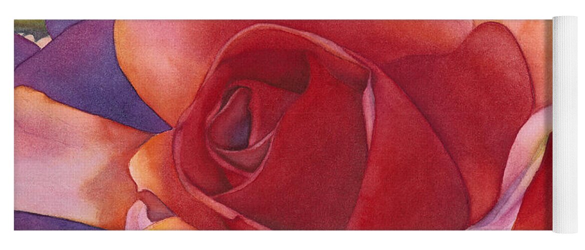 Rose Yoga Mat featuring the painting Deep Heart by Sandy Haight