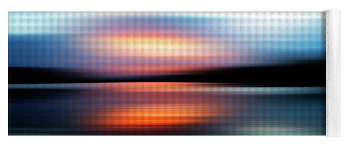 Abstract Yoga Mat featuring the photograph Defocused View Of Sunset Over Lake by Ikon Ikon Images