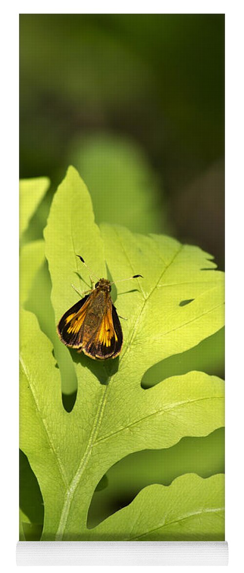 Butterfly Yoga Mat featuring the photograph Delaware Skipper by Christina Rollo