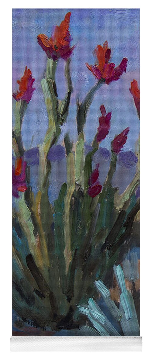 Ocotillo Yoga Mat featuring the painting Desert Ocotillo by Diane McClary