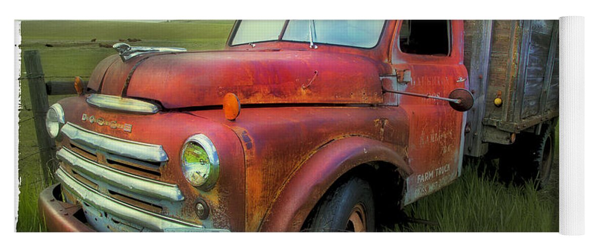 Old Truck Yoga Mat featuring the photograph Dodge Farm Truck by Theresa Tahara