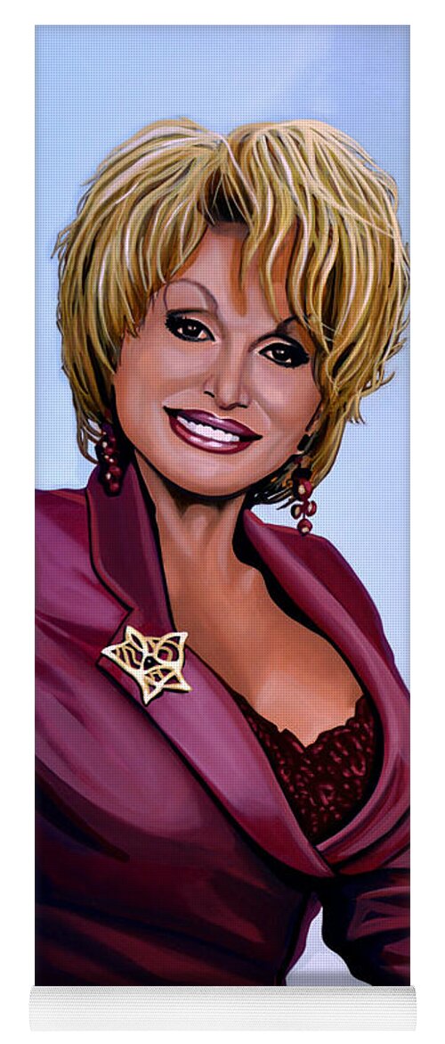 Dolly Parton Yoga Mat featuring the painting Dolly Parton by Paul Meijering