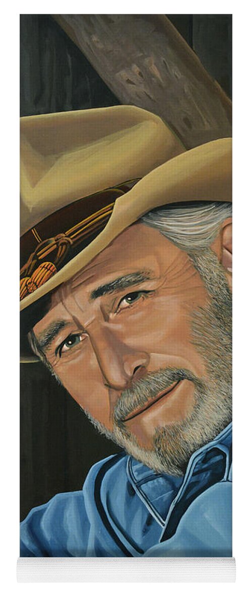 Don Williams Yoga Mat featuring the painting Don Williams Painting by Paul Meijering