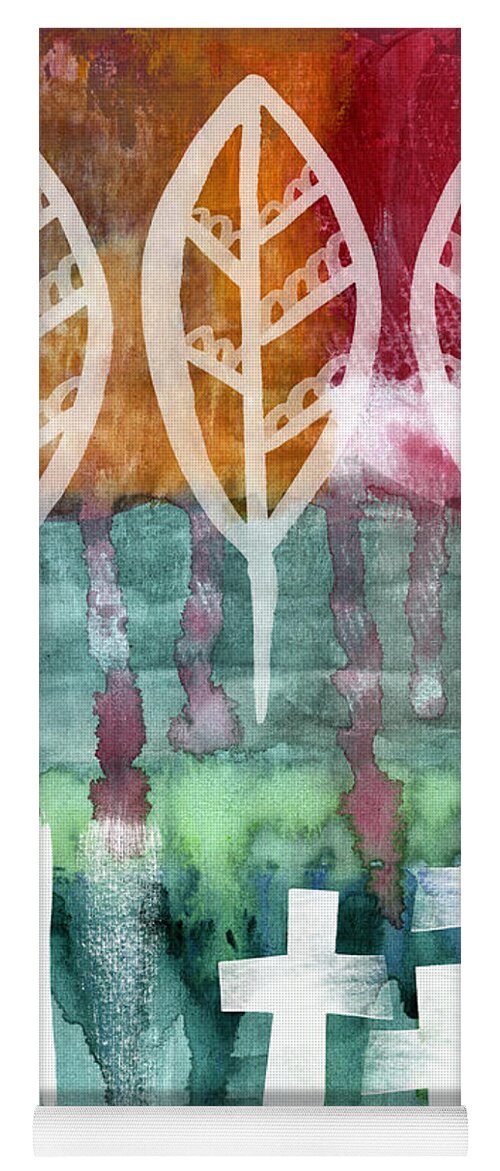 Abstract Painting Yoga Mat featuring the painting Done Too Soon by Linda Woods